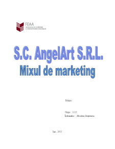 Mixul de Marketing la SC AngelArt SRL - Pagina 1