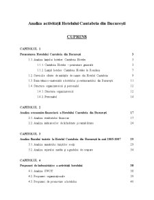 Analiza Activității Hotelului Cantabria din București - Pagina 1