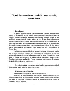 Tipuri de comunicare - verbală, paraverbală, nonverbală - Pagina 1