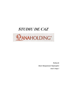 Management Strategic - Studiu de Caz Anaholding - Pagina 1