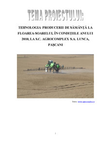 Tehnologia producerii de sămânță de floarea-soarelui, în condițiile anului 2010, la SC Agrocomplex SA Lunca, Pașcani - Pagina 1