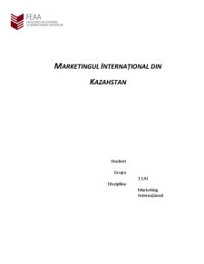 Marketingul Internațional din Kazahstan - Pagina 1