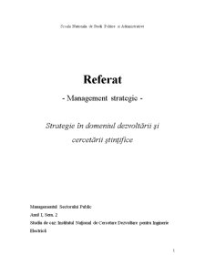 Strategie în Domeniul Dezvoltării și Cercetării Ștințifice - Pagina 1