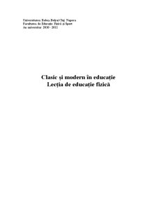 Clasic și modern în lecția de educație fizică - Pagina 1