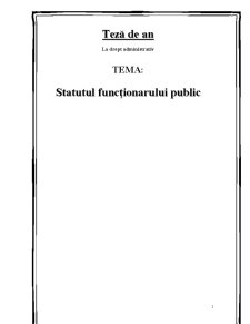 Statutul funcționarului public în Republica Moldova - Pagina 1