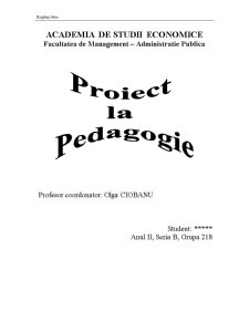 Proiect la Pedagogie - Pagina 1
