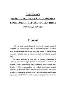 Prostituția, violența împotriva femeilor și tulburarea de stres postraumatic - cercetare - Pagina 1