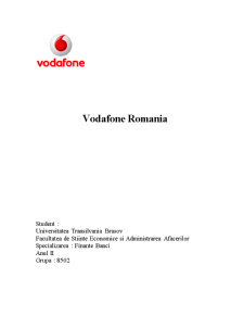 Analiza Mediului de Marketing la Vodafone România - Pagina 1