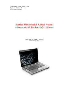 Analiza Merceologica a Produsului Notebook HP Pavilion DV5 1111en - Pagina 1