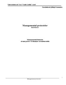 Managementul Financiar al unui Proiect cu Finanțare Nerambursabilă - Pagina 1