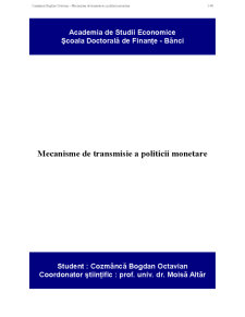 Mecanisme de Transmisie a Politicii Monetare - Pagina 1