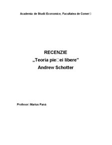 Recenzie teoria pieței libere de Andrew Schotter - Pagina 1