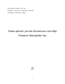 Studiu Aplicativ privind Eficientizarea Activității Primăriei Municipiului Iași - Pagina 1