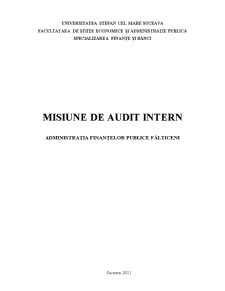 Misiune de audit intern - administrația finanțelor publice Fălticeni - Pagina 1