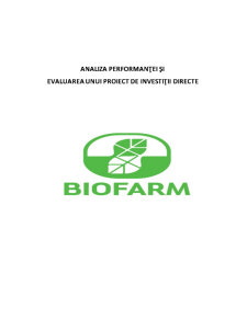 Evaluarea unui proiect de investiții la Biofarm SA - Pagina 1