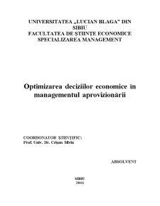 Optimizarea deciziilor economice în managementul aprovizionării - Pagina 2