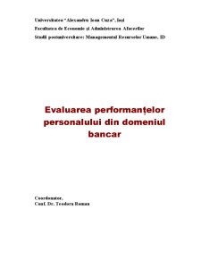 Evaluarea Performanțelor Personalului din Domeniul Bancar - Pagina 1