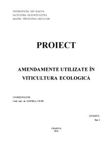 Amendamente Utilizate în Viticultura Ecologică - Pagina 1
