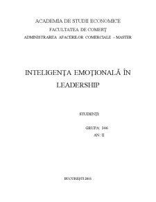 Inteligența Emoțională în Leadership - Pagina 1