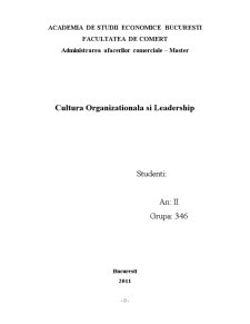 Cultură organizațională și leadership - Pagina 1