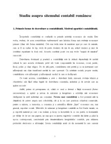 Sisteme contabile comparate - sistemul contabil românesc - Pagina 1