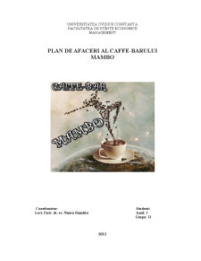 Plan de Afaceri Mambo Cafe - Pagina 1