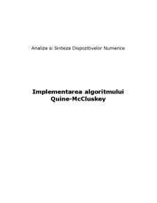 Implementarea Algoritmului Quine - Mccluskey - Pagina 1