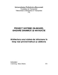 Arhitectura Unui Sistem de Informare în Timp Real Privind Traficul și Călătoria - Pagina 1