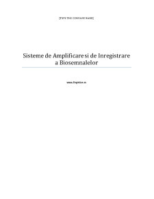 Sisteme de amplificare și de înregistrare a biosemnalelor - Pagina 1