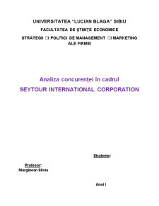 Analiza concurenței firmei Seytour - Pagina 1