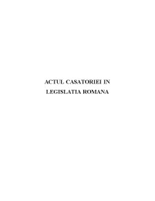 Actul căsătoriei în legislația română - Pagina 1