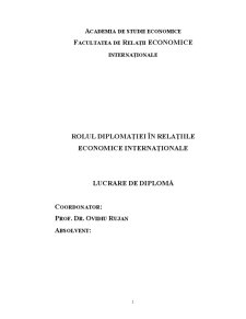 Rolul Diplomației în Relațiile Economice Internaționale - Pagina 1