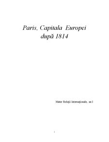 Paris, capitala Europei după 1814 - Pagina 1