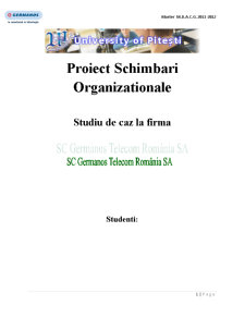 Schimbări organizaționale - studiu de caz la firma SC Germanos Telecom România SA - Pagina 1