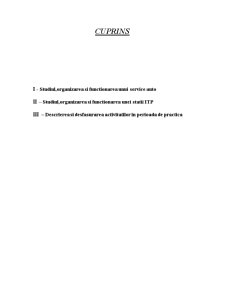 Studiul, organizarea și funcționarea unui service auto - Pagina 1