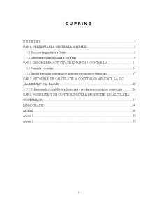 Contabilitatea de gestiune și calculație a costurilor producției - studiu de caz la SC Alimenta SA - Pagina 1