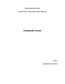 Paradisurile Fiscale - Pagina 1
