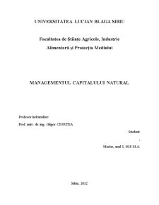 Managementul Capitalului Natural - Pagina 1
