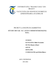 Studiu de Caz - SC Avon Cosmetics România SRL - Pagina 1
