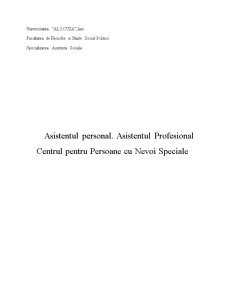 Asistentul Personal - Asistentul Profesional - Centrul pentru Persoane cu Nevoi Speciale - Pagina 1