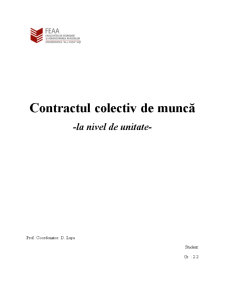 Contractul Colectiv de Muncă la Nivel de Unitate - Pagina 1