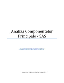 Analiza componentelor principale - SAS - Pagina 1