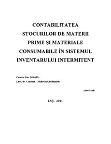 Contabilitatea Stocurilor de Materii Prime și Materiale Consumabile în Sistemul Inventarului Intermitent - Pagina 2