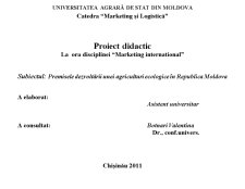 Proiect didactic - premisele dezvoltării unei agriculturi ecologice în Republica Moldova - Pagina 1
