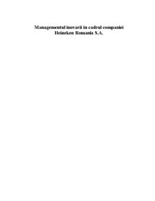 Managementul inovării în cadrul companiei Heineken România SA - Pagina 1