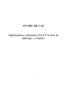 Implementarea Sistemului HACCP în Linia de Fabricație a Virșliilor - Pagina 1