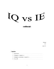 IQ vs IE (inteligență mentală vs inteligență emotională) - Pagina 1