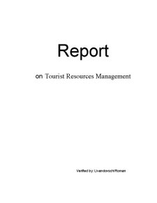 Tourist Resources Management - Pagina 1