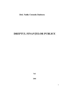 Dreptul Finanțelor Publice - Pagina 1