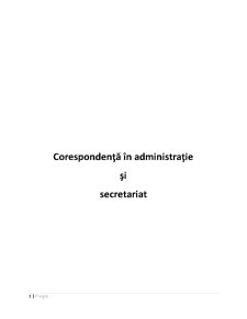Corespondență în Administrație și Secretariat - Pagina 1